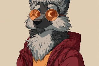 draw furry art, fursona, anthro and original character