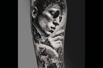 create a tattoo design of tattoo sleeve