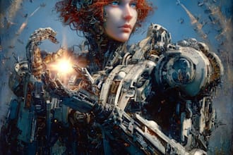 desing a custom robot, mecha and cyborg character