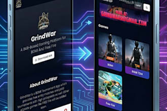 create a tournament app for bgmi, free fire,pubg mobile for ios and android