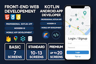 develop a custom android app using kotlin and XML