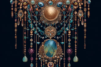draw a beautiful fashion jewelry design sketch