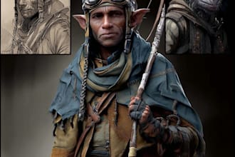 create realistic character and creature concept art