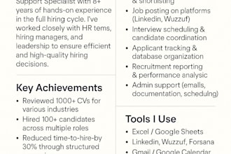 assist you with hiring tasks and admin support