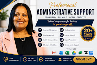 be your professional virtual assistant for admin support and data entry
