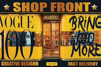 design stunning shop front, store front, window graphics