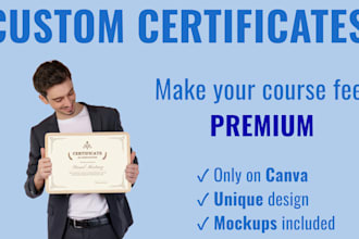 design print ready editable certificates in canva