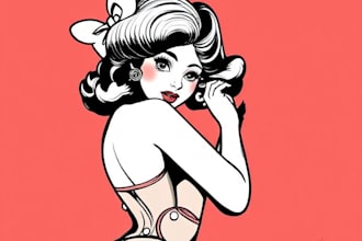 create a pin up girl and pin up girl illustration