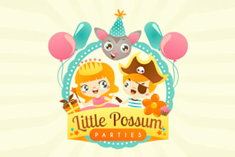 design vibrant little possum parties logo