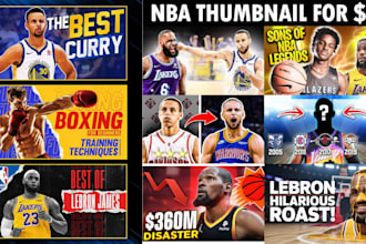 design professional youtube thumbnail for nba or basketball channel