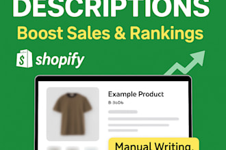 write SEO optimized shopify product descriptions to boost sales