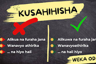 professionally proofread and edit any swahili text for you