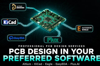 design professional pcbs in altium, kicad, eagle, easyeda or flux ai