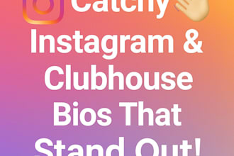 write a catchy instagram or clubhouse bio that stands  out