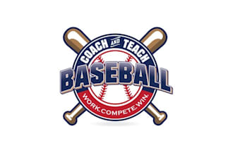 design glamorous iconic coach and teach baseball logo