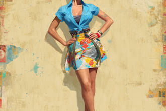 make a design in pin up girl portrait and concept style