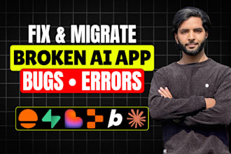 fix, improve, complete and launch base44, lovable, replit, bolt ai web or app
