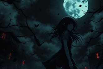illustrate anything in dark manga anime art style