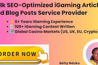 write bulk SEO igaming articles and blog posts