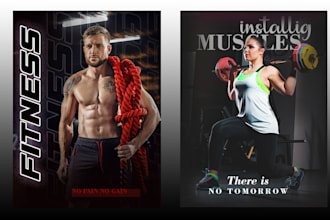 create eye catching fitness and bodybuilding poster