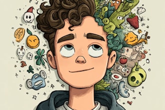 create cartoon doodle art illustration for your project