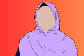 make custom hijab fashion illustrations and designs