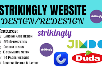 create design strikingly jimdo duda landing one page website design redesign