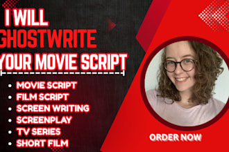 write a professional movie script, screenwriting, screenplay and TV pilot
