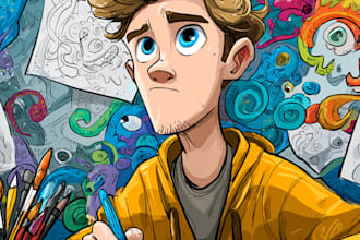 do cute kawaii stickers and custom doodle illustrations