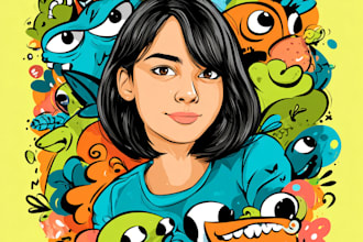 draw cute kawaii doodles, stickers illustrations