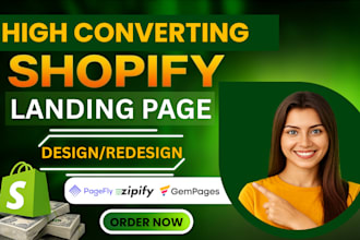 clone shopify landing page design in gempages, pagefly or zipify