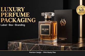 design luxury perfume label and box packaging for your brand