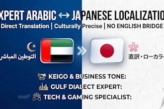 provide expert arabic to japanese localization for business and tech