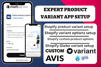setup shopify store product variant globo color easify optis avis glo tepo rubik