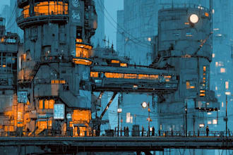 make a cyberpunk futuristic city art