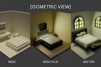 create a 3d room for mockups or background design