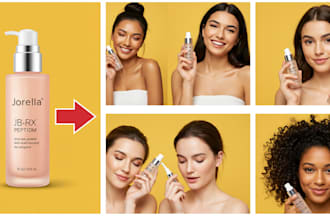 make ai skincare product photography with ai model and pro editing for ecommerce