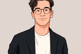 draw line minimalist avatar for business, social media