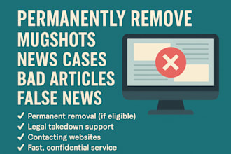 permanently remove mugshots cases articles news delete negative links on google