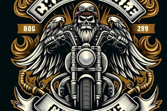 design high quality vintage custom mc biker logo with t shirt design