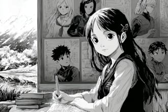 illustrate your story as a black and white manga