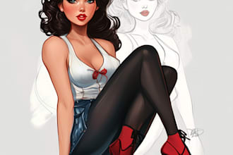 draw a cute and sexy pin up pinup girl