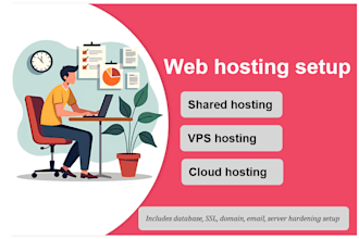 setup shared, vps, or cloud hosting with full database support