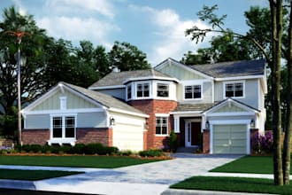 remodel real estate property design,craftsman home,cottage,modern farm house cgi