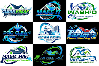 design roof cleaning power washing and pressure washing logo