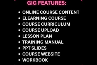 create online course content course curriculum lesson plan course creation PPT