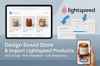 design ecwid website lightspeed import products ecwid store product listing seo
