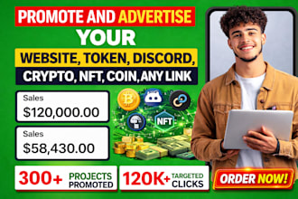 promote and advertise your website, discord, nft, crypto, coin, token, any link
