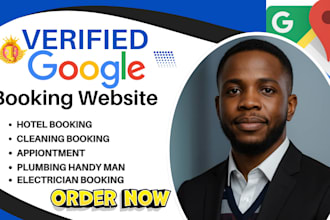 build bookin googlesite website for cleaning electrician  plumbing event service