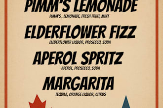 design your cocktail menu ready to be print